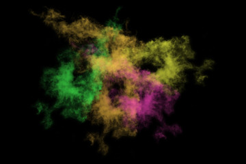 Naklejka premium Textured Smoke, Abstract colorful,isolated on black background
