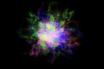 Textured Smoke, Abstract colorful,isolated on black background