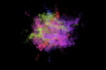 Textured Smoke, Abstract colorful,isolated on black background