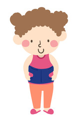 Kid Girl Brace Scoliosis Illustration