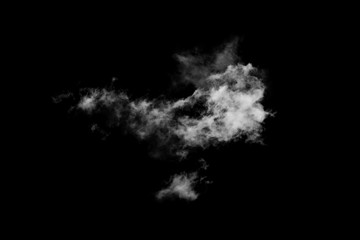 Textured cloud,Abstract black,isolated on black background