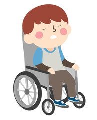 Kid Boy Sleeping Wheelchair Illustration