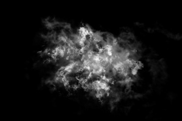 Textured cloud,Abstract black,isolated on black background