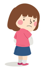 Kid Girl Timid Illustration