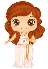Kid Girl Aphrodite Costume Illustration