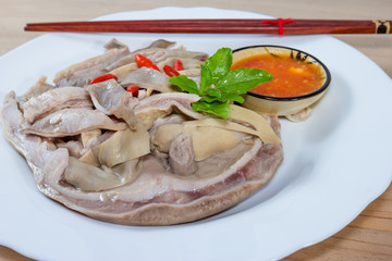 Pork stomach sliced with sauce