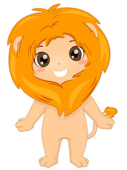 Kid Boy Animal Safari Costume Lion Illustration