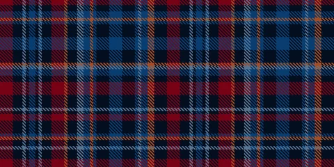 Wallpaper murals Tartan Checkered fabric print in shades of  blue and red