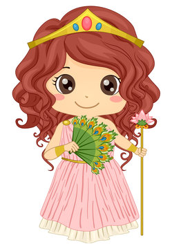 recommend clip art: Kid Girl Greek Goddess Hera Costume Illustration