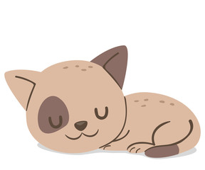Obraz na płótnie Canvas Animal Cat Kitten Sleeping Illustration