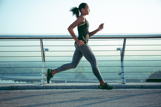 Getting fitter while exercising outdoors stock photo