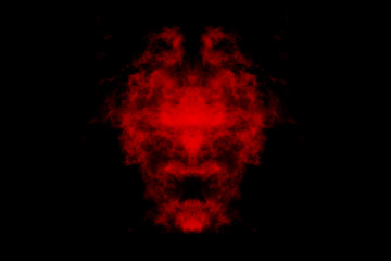 Textured cloud, Abstract red,isolated on black background