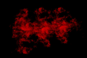 Fototapeta na wymiar Textured cloud, Abstract red,isolated on black background