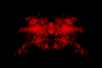 Textured cloud, Abstract red,isolated on black background