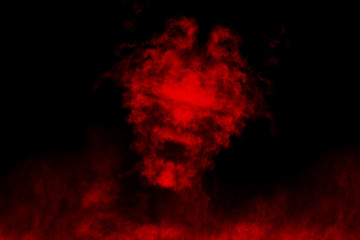 Textured cloud, Abstract red,isolated on black background