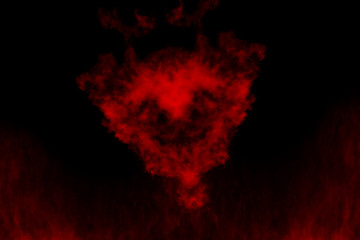 Textured cloud, Abstract red,isolated on black background