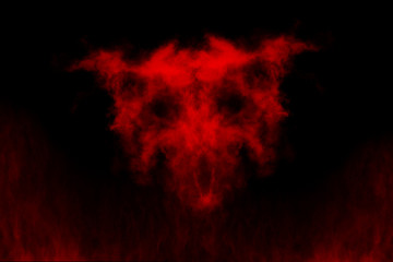 Textured cloud, Abstract red,isolated on black background