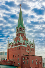 Fototapeta na wymiar Troitskaya Tower of Moscow Kremlin.