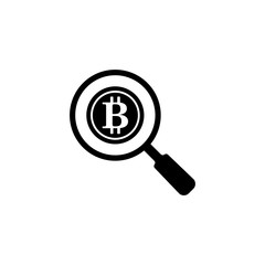 Bit Coin Icon Template Vector Black and White Color