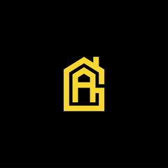 Creative minimalist letter initial GA with house icon logo design Abstract  symbol concept vector