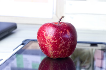 apple with strong texture on the skin
