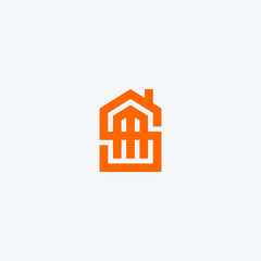 Letter initial  SM house icon logo design minimalist monogram symbol concept vector