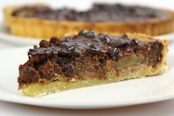 Chocolate, Pear and Pecan Tart