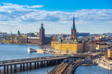 Stockholm city skyline with view of Gamla Stan in Stockholm, Sweden