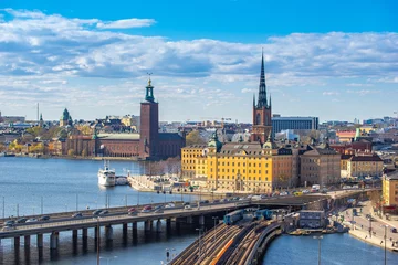 Tuinposter Stockholm city skyline with view of Gamla Stan in Stockholm, Sweden © orpheus26