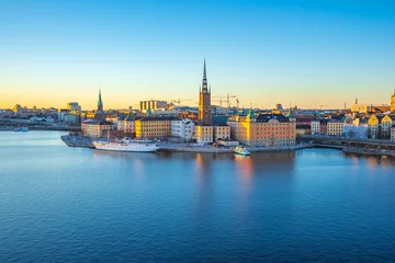 Foto op Plexiglas Stockholm Gamla Stan skyline bij schemering in de stad Stockholm, Zweden © orpheus26