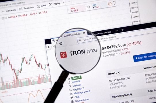 Tron price under magnifying glass.