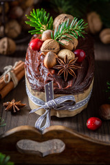 Traditionally and homemade gingerbread nuts for Christmas