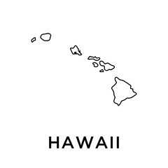 Hawaii map vector design template