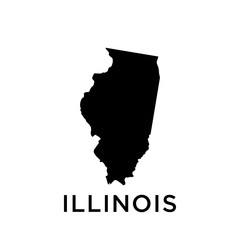 Illinois map vector design template