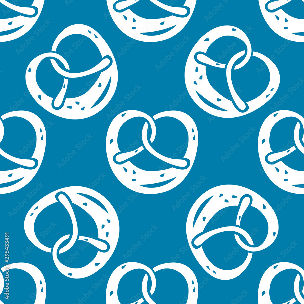 Poster lunch pretzel pattern. simple illustration of lunch pretzel vector pattern for web design