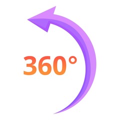 360 degrees pictogram icon. Cartoon of 360 degrees pictogram vector icon for web design isolated on white background