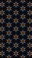 Ornate geometric pattern and abstract multicolored background