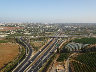 Fototapeta na wymiar Dror intersection in central Israel
