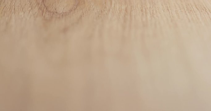 Focus pull of oil finished oak wood surface