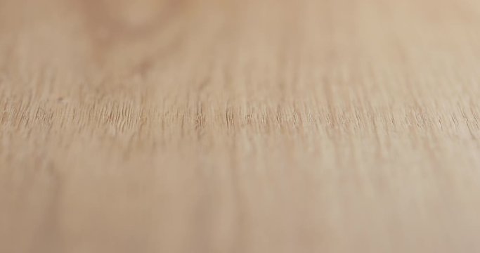 Focus pull of oil finished oak wood surface