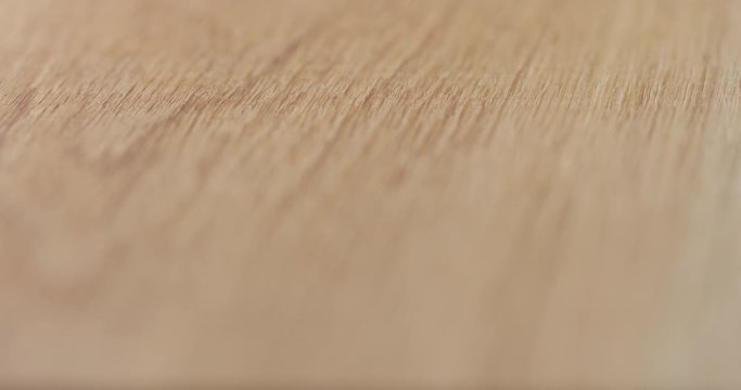 Focus pull of oil finished oak wood surface