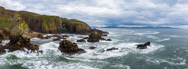 Aerial view of the Crohy Head Sea Arch, County Donegal - Ireland