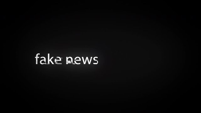 fake news, text typing on computer screen, 4K seamless loop glitch animation