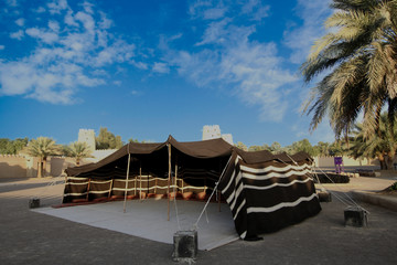 al ain al jahili fort outside tent
