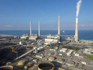 Aerial views of the Israel Electric Power Plant