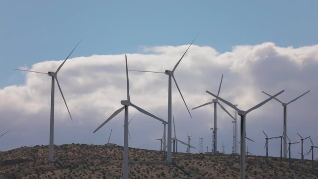 Wind turbine. Renewable energy, sustainable development, environment friendly concept.