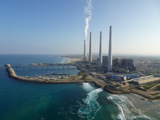 Aerial views of the Israel Electric Power Plant