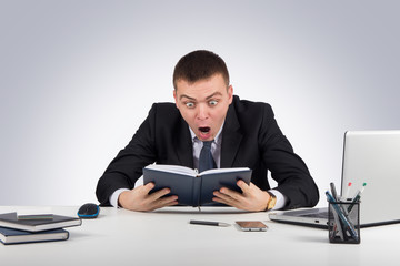 Shocked businessman in panic