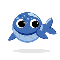 whale flat vector