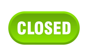 closed button. closed rounded green sign. closed